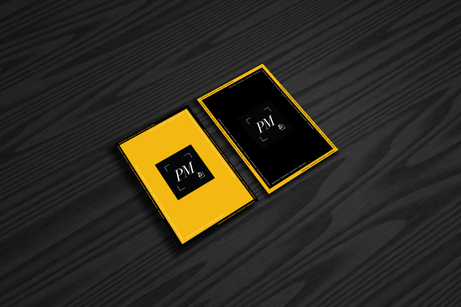 Free-Posters-Mockup-on-Black-Wooden-Background-600