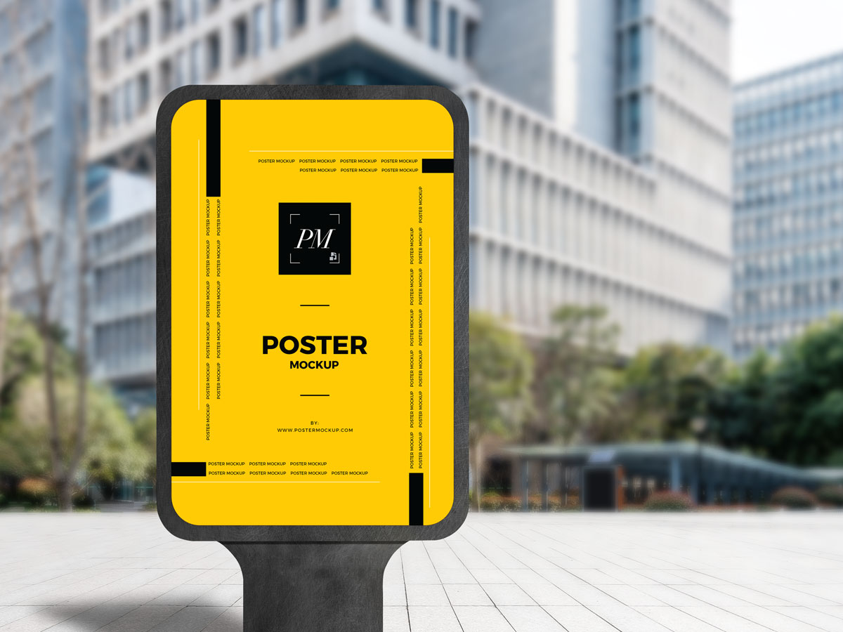 City-Street-Outdoor-Advertisement-Vertical-Poster-Mockup