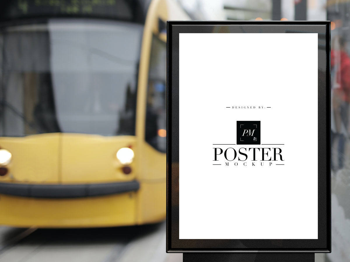 Outdoor-Bus-Stop-Advertisement-Vertical-Billboard-Poster-Mockup-PSD-2018
