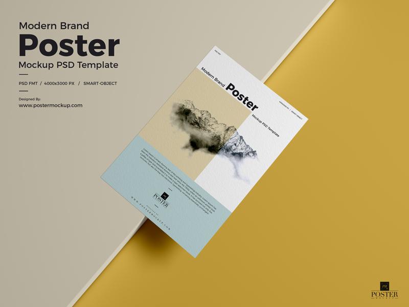 Free-Modern-Brand-Textured-Paper-Poster-Mockup-PSD-Template