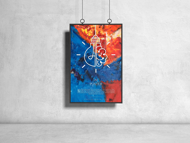 Free-Hanging-PSD-Poster-Mockup-Design