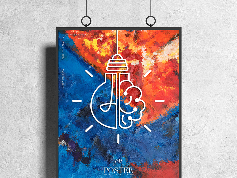 Hanging-PSD-Poster-Mockup-Design