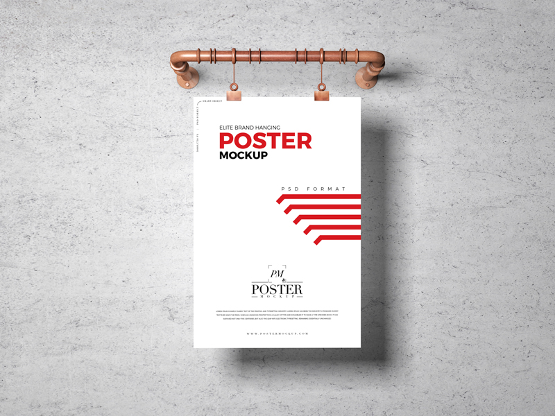 Free-Elite-Brand-Hanging-Poster-Mockup