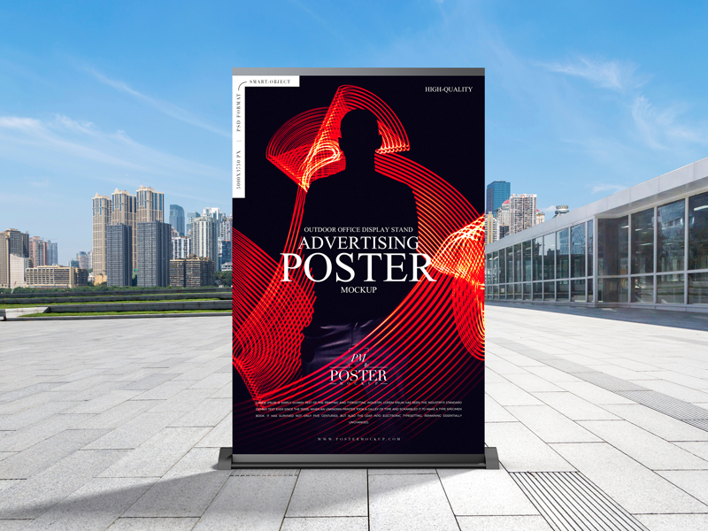 Free-Outdoor-Office-Display-Stand-Advertising-Poster-Mockup