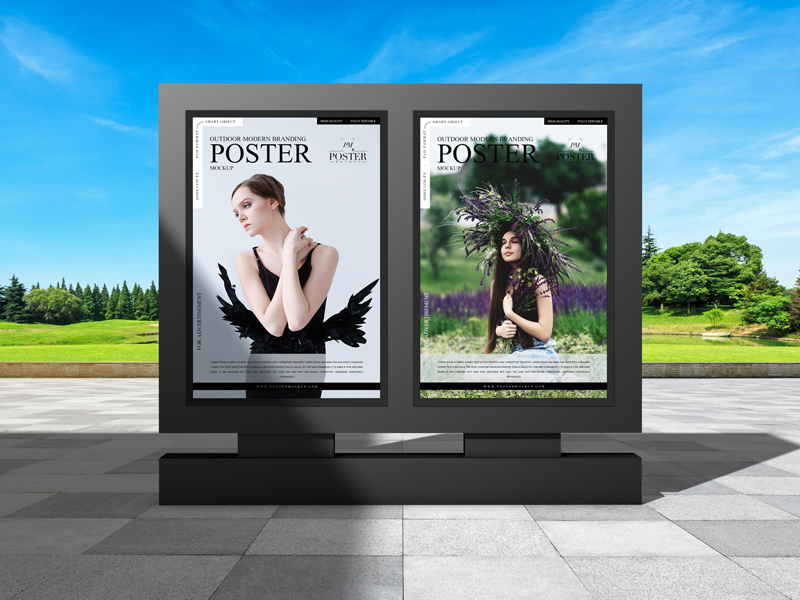 Free-Outdoor-Modern-Branding-Poster-Mockup-For-Advertisement