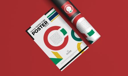 Free-Branding-Paper-Tube-With-Poster-Mockup