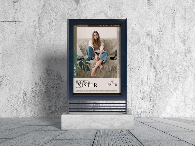 Free-Advertising-Stand-Billboard-Poster-Mockup-PSD