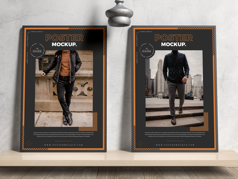 Free-Modern-Interior-Framed-Posters-Mockup