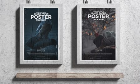 Advertising-Display-Glued-Paper-Posters-Mockup