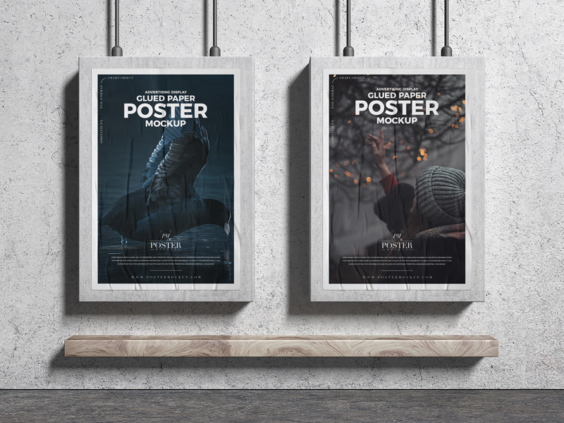 Advertising-Display-Glued-Paper-Posters-Mockup