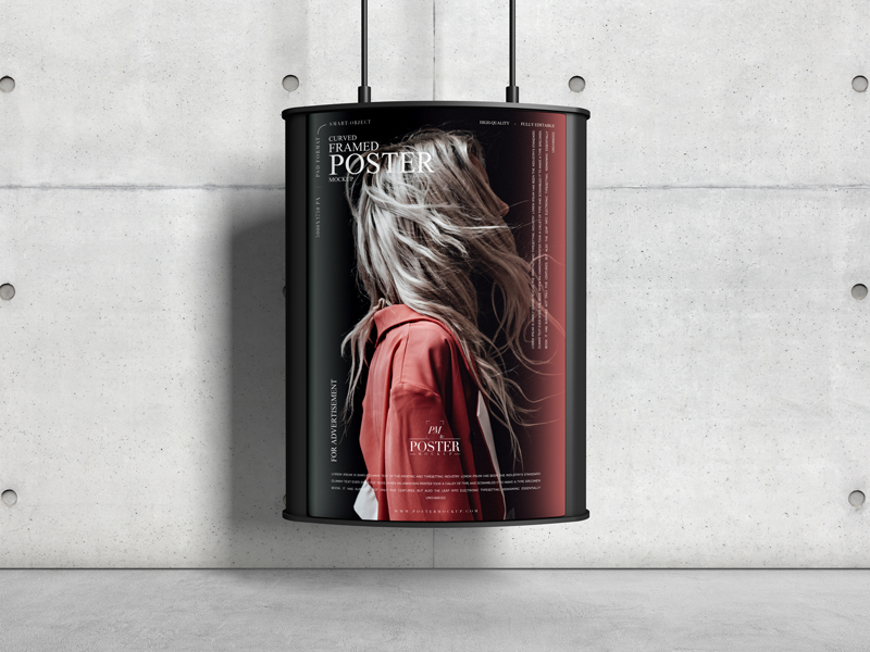 Curved-Framed-Poster-Mockup