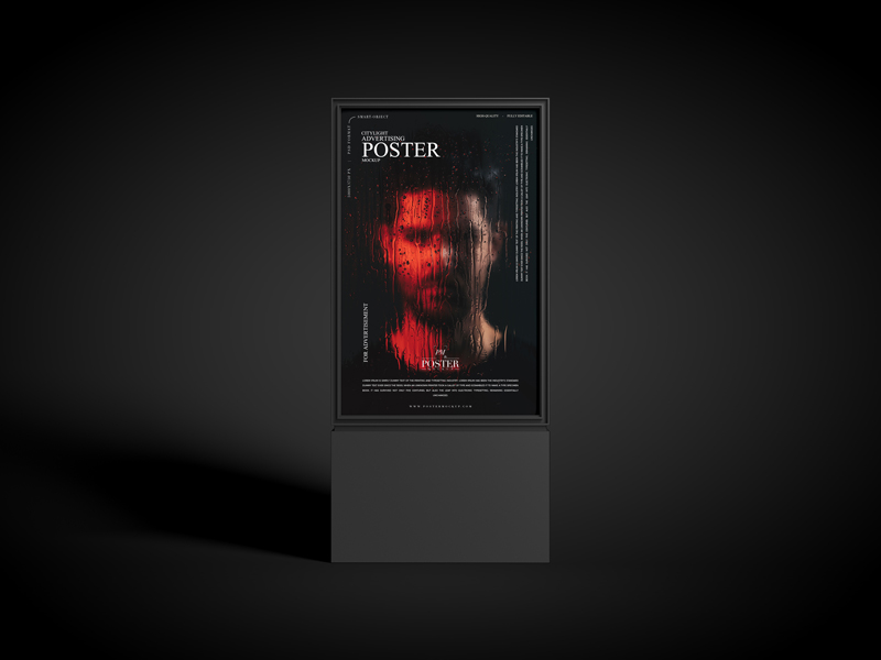 Free-Citylight-Advertising-Poster-Mockup