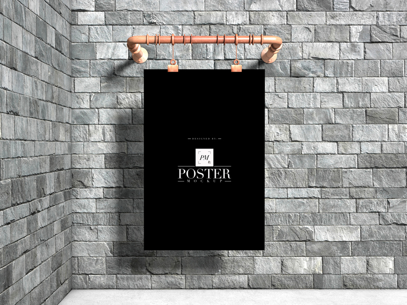 Free-Industrial-Advertising-Wall-Hanging-Poster-Mockup