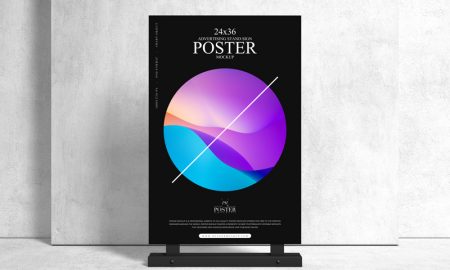 Advertising-Stand-24x36-Sign-Poster-Mockup