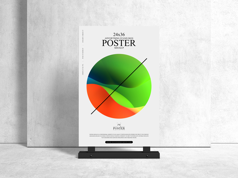Advertising-Stand-24x36-Sign-Poster-Mockup-Free