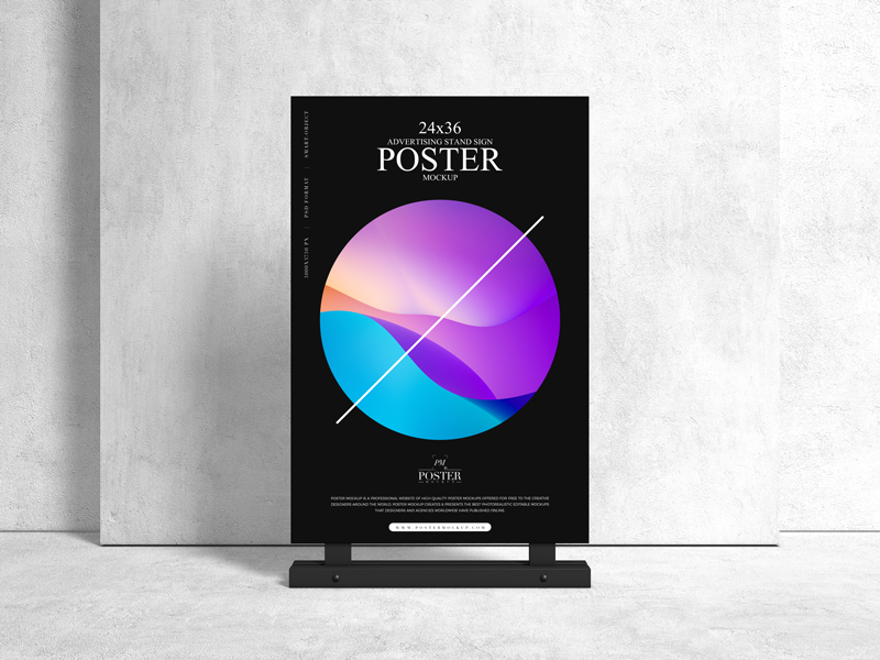 Advertising-Stand-24x36-Sign-Poster-Mockup