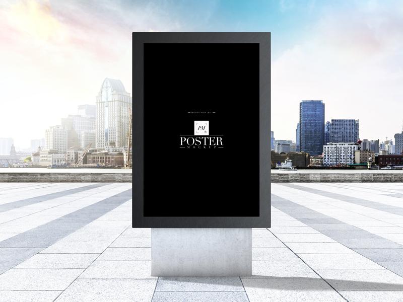 City-Outdoor-Advertisement-Stand-Poster-Mockup-1