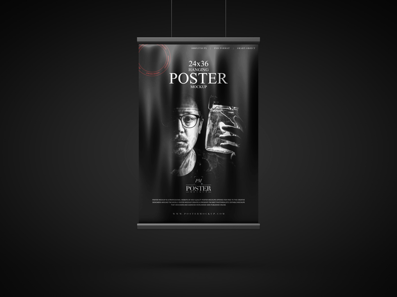 Hanging-24x36-Modern-Poster-Mockup-Free