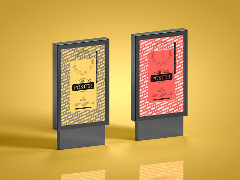 Lightbox-Bus-Stop-Poster-Mockup-Free