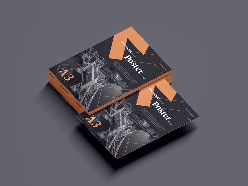 Free-Premium-A3-Stack-of-Poster-Mockup