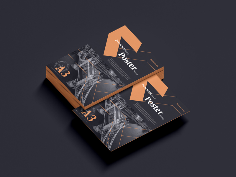 Premium-A3-Stack-of-Poster-Mockup-Free