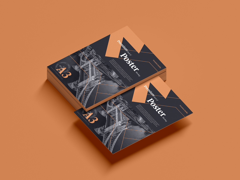 Premium-A3-Stack-of-Poster-Mockup