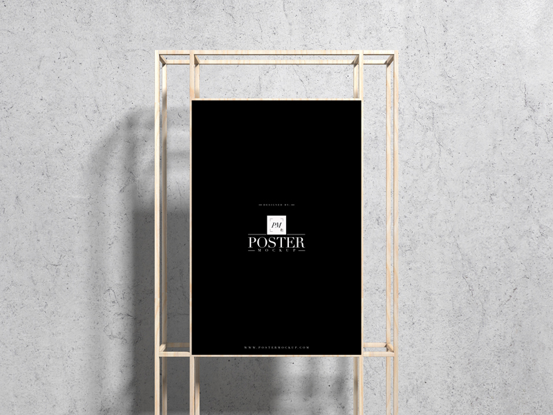 Free-Wooden-Stand-24x36-Poster-Mockup