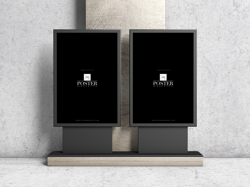 Free-Two-Advertising-Stands-24x36-Poster-Mockup