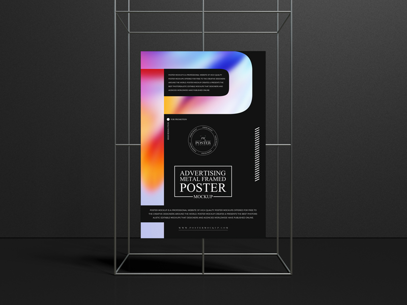 Metal-Framed-Advertising-Poster-Mockup