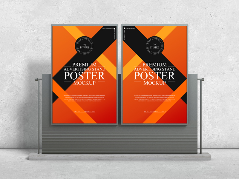 Premium-Advertising-Stand-Poster-Mockup-Free