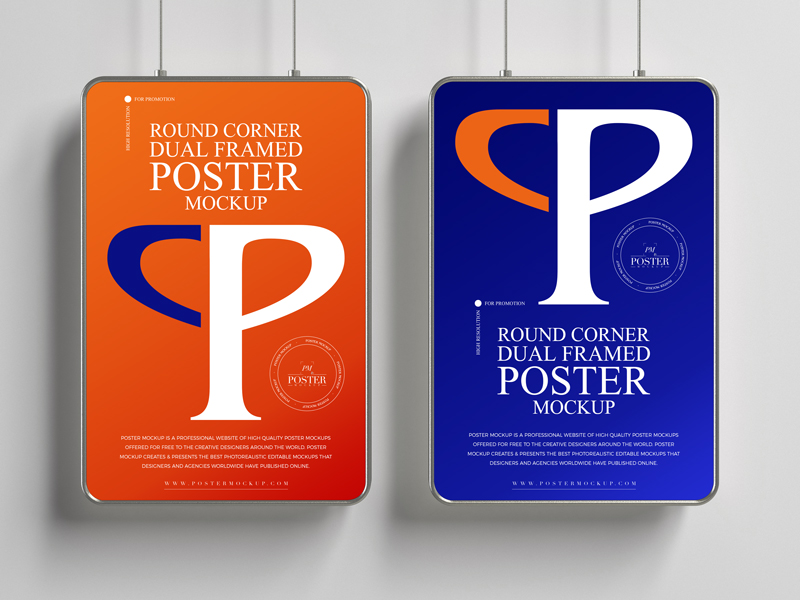 Round-Corner-Dual-Framed-Poster-Mockup-Free