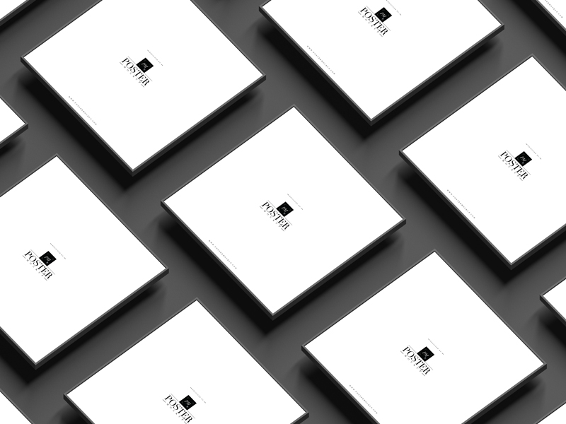 Grid-Square-Framed-Poster-Mockup-Free