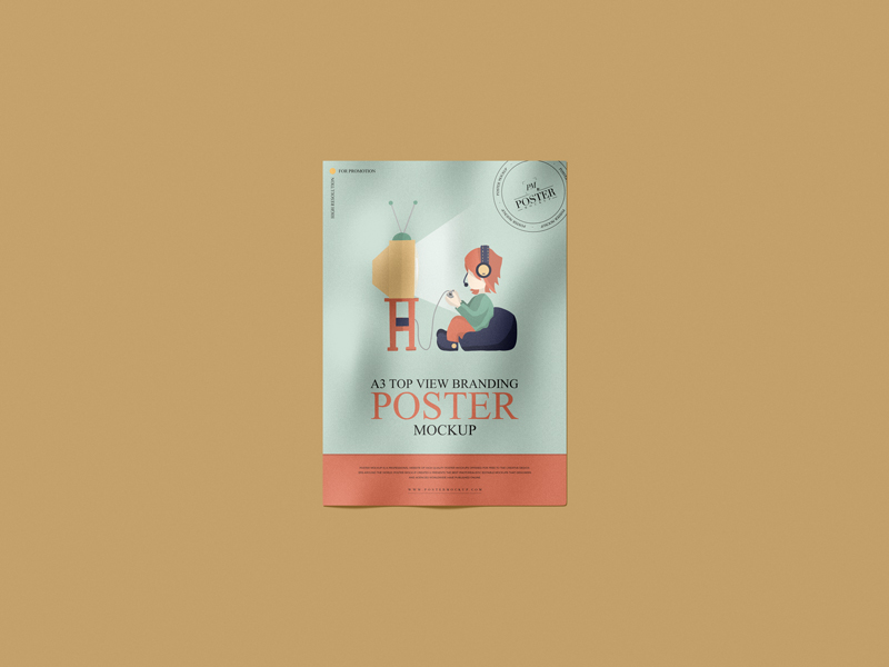 A3-Top-View-Branding-Poster-Mockup-Free