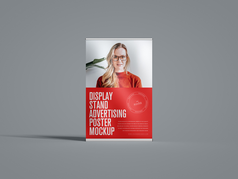 Free-Display-Stand-Advertising-Poster-Mockup