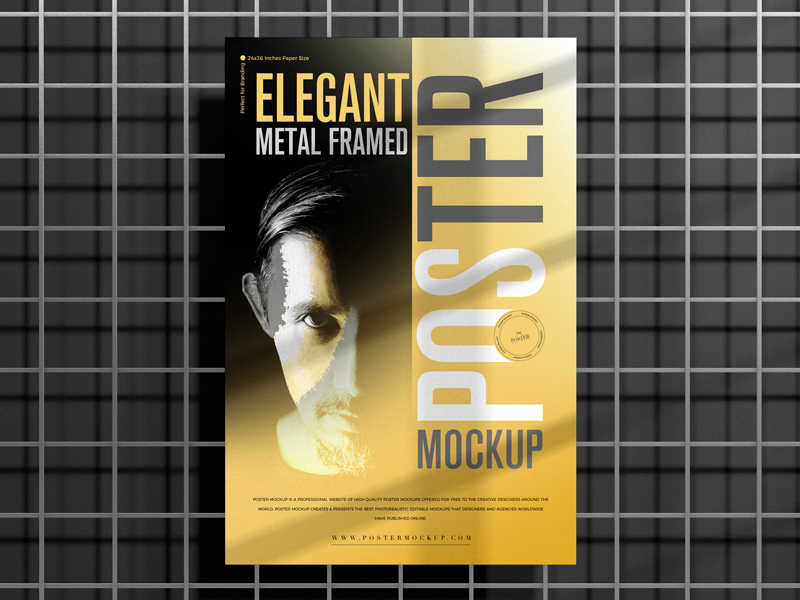 Elegant-Metal-Framed-Poster-Mockup-Free