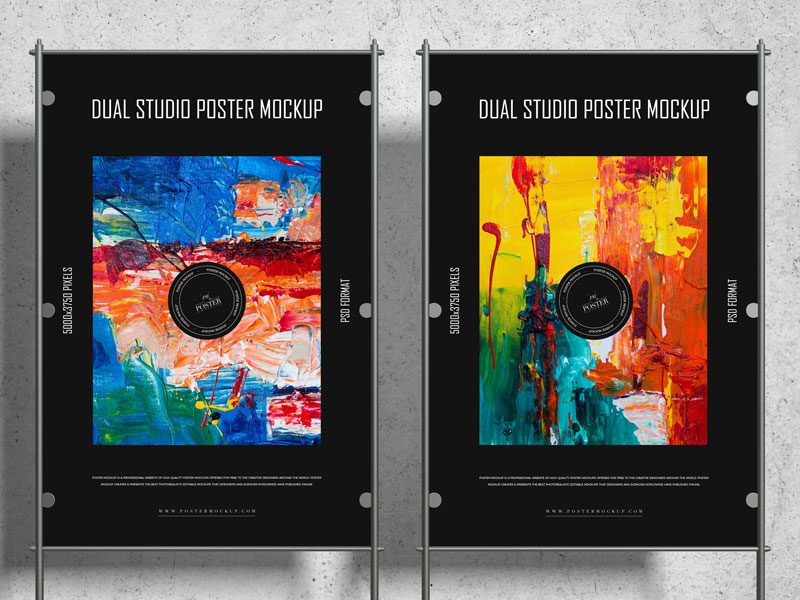 Dual-Studio-Poster-Mockup-Free