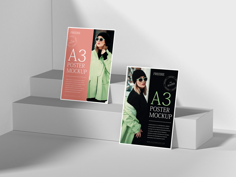 Free-Premium-Brand-Identity-A3-Poster-Mockup