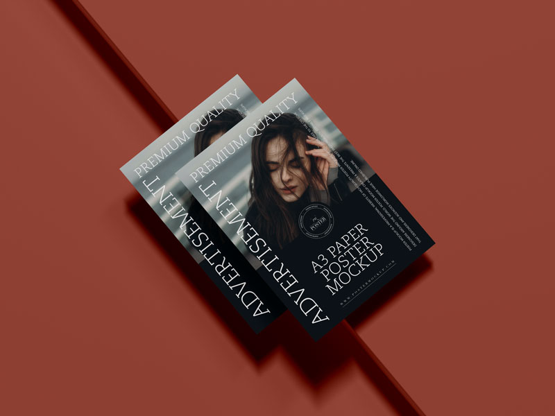 Free-Premium-A3-Paper-Poster-Mockup