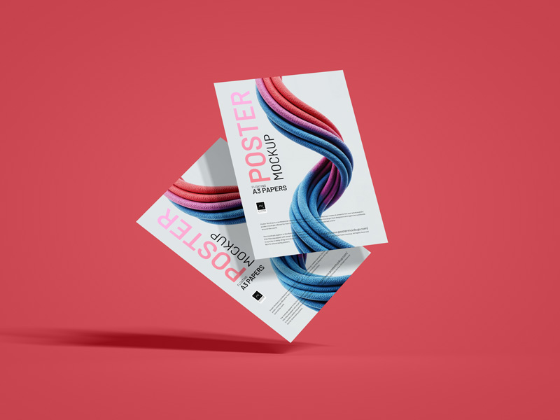 Free-Floating-A3-Papers-Poster-Mockup-1