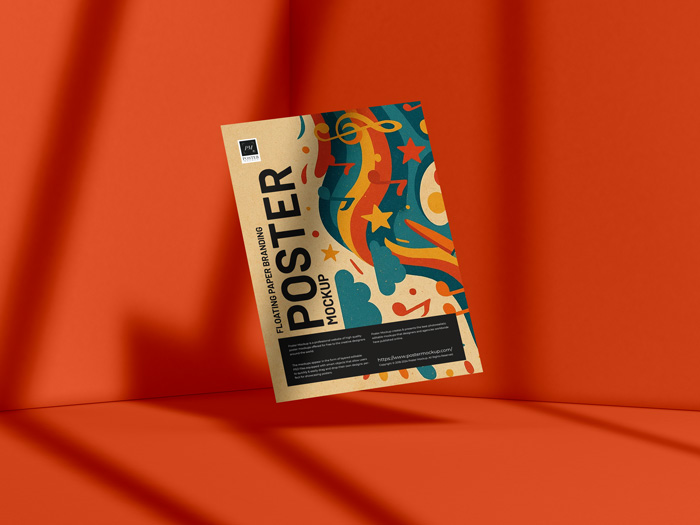 Free-Floating-Paper-Branding-Poster-Mockup-1