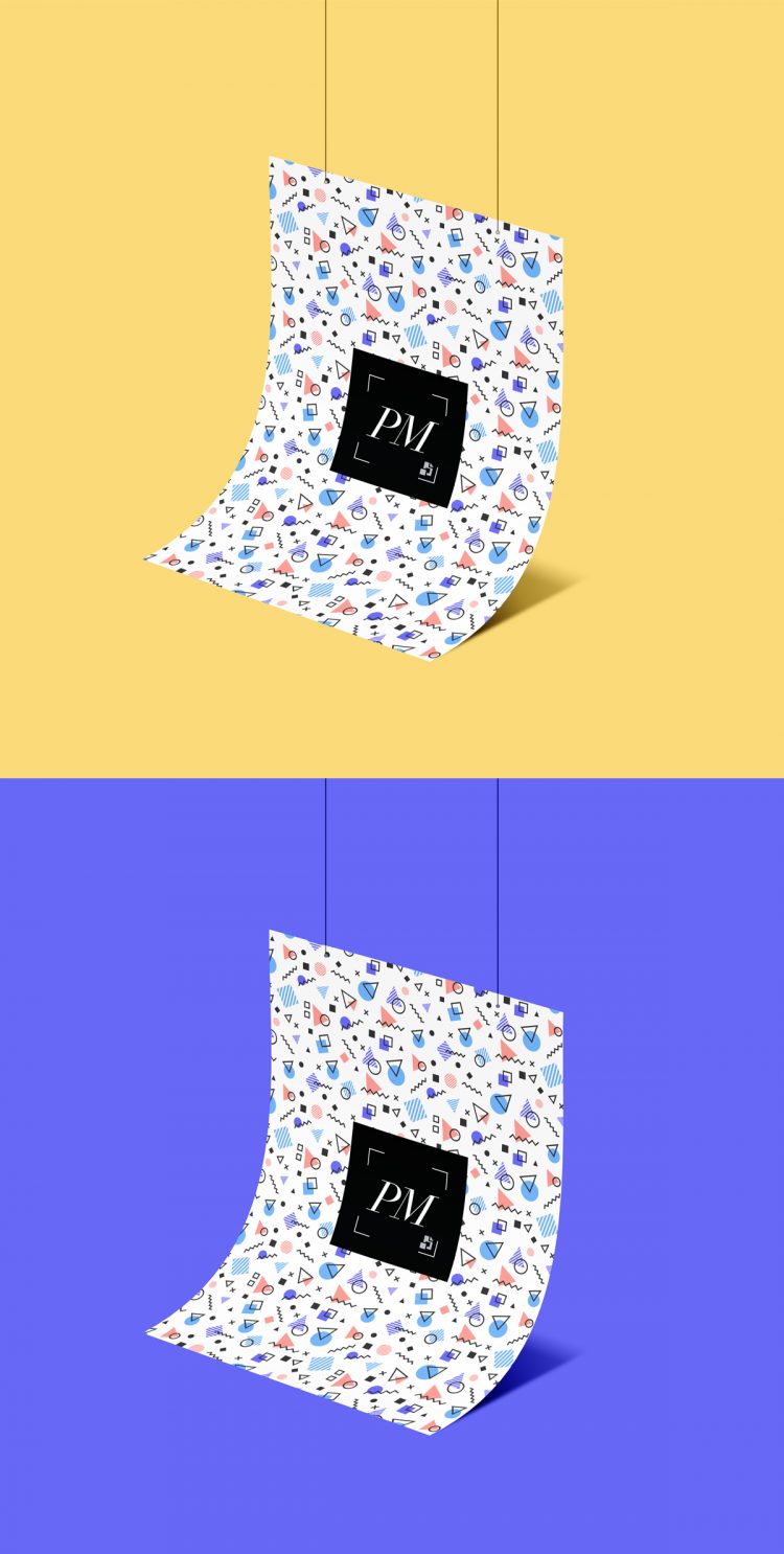 Download Hanging Poster Branding & Presentation PSD Mockup - Poster Mockup