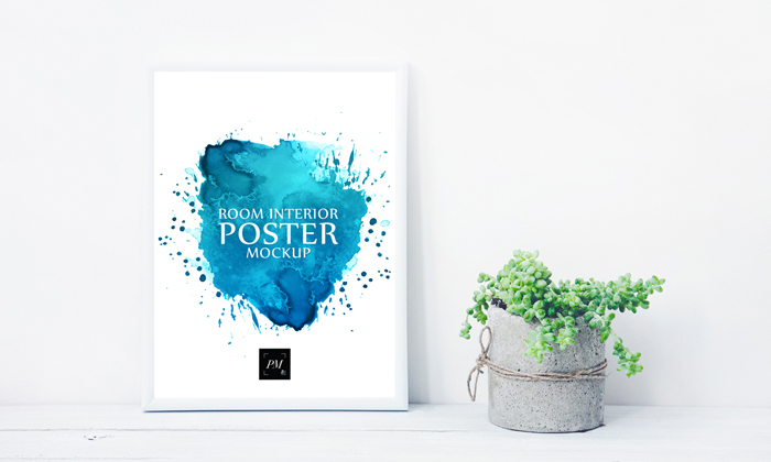 Free-Room-Interior-Poster-With-Concrete-Pot-Mockup-PSD-600