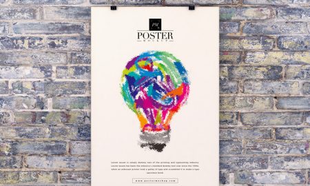 Free-Poster-on-Brick-Wall-Mockup-PSD-For-Advertising