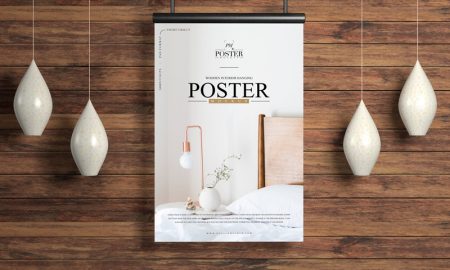 Free-Wooden-Interior-Hanging-Poster-Mockup