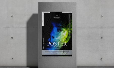 Free-Glued-Paper-Poster-on-Pillar-Mockup