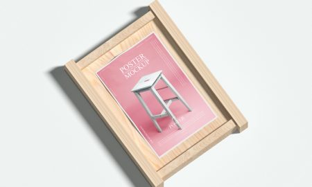 Poster-Placing-on-Wooden-Frame-Mockup