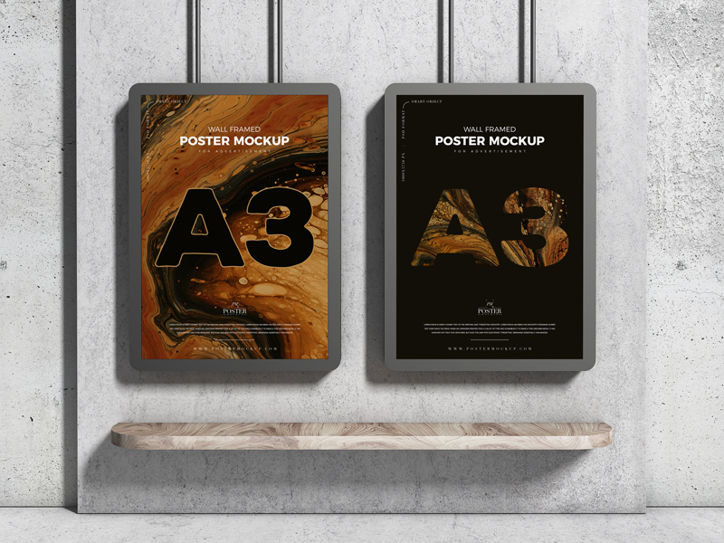A3-Advertising-Wall-Framed-Poster-Mockup