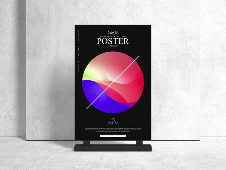 Download Advertising Stand 24x36 Sign Poster Mockup - Poster Mockup