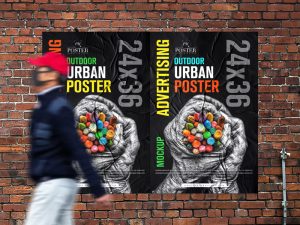 Download Outdoor Advertising 24x36 Urban Poster Mockup - Poster Mockup