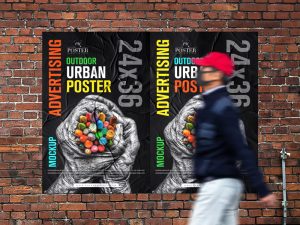 Download Outdoor Advertising 24x36 Urban Poster Mockup - Poster Mockup